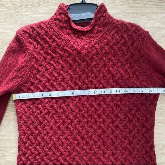 Ireland's Eye Wool Cashmere Cable Knit Sweater Red Size M/L - Picture 12 of 16